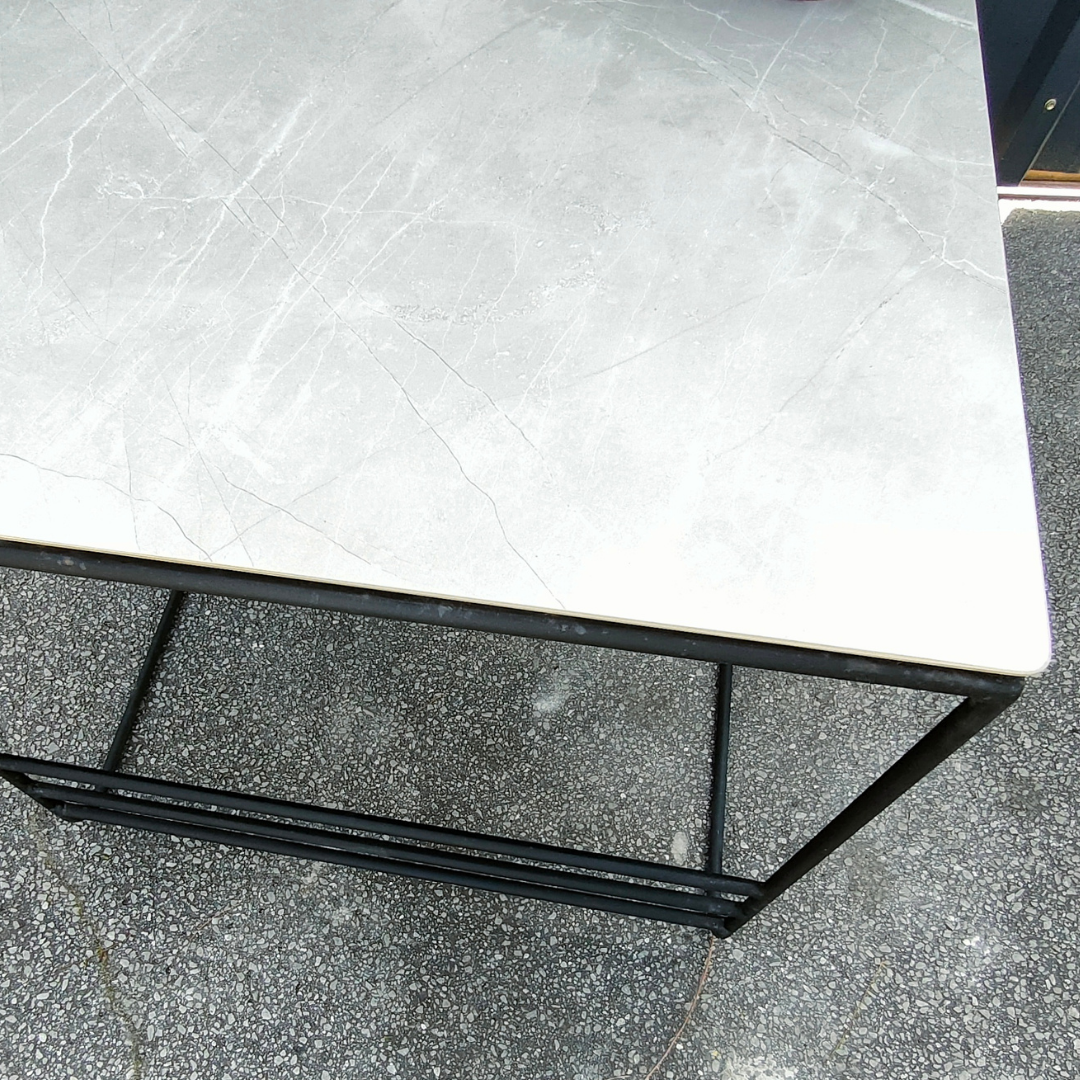 The Melanie Medium Square Coffee Table WHITE MARBLE