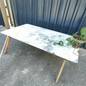 The Llynn Square Coffee Table Medium GRAY/WHITE