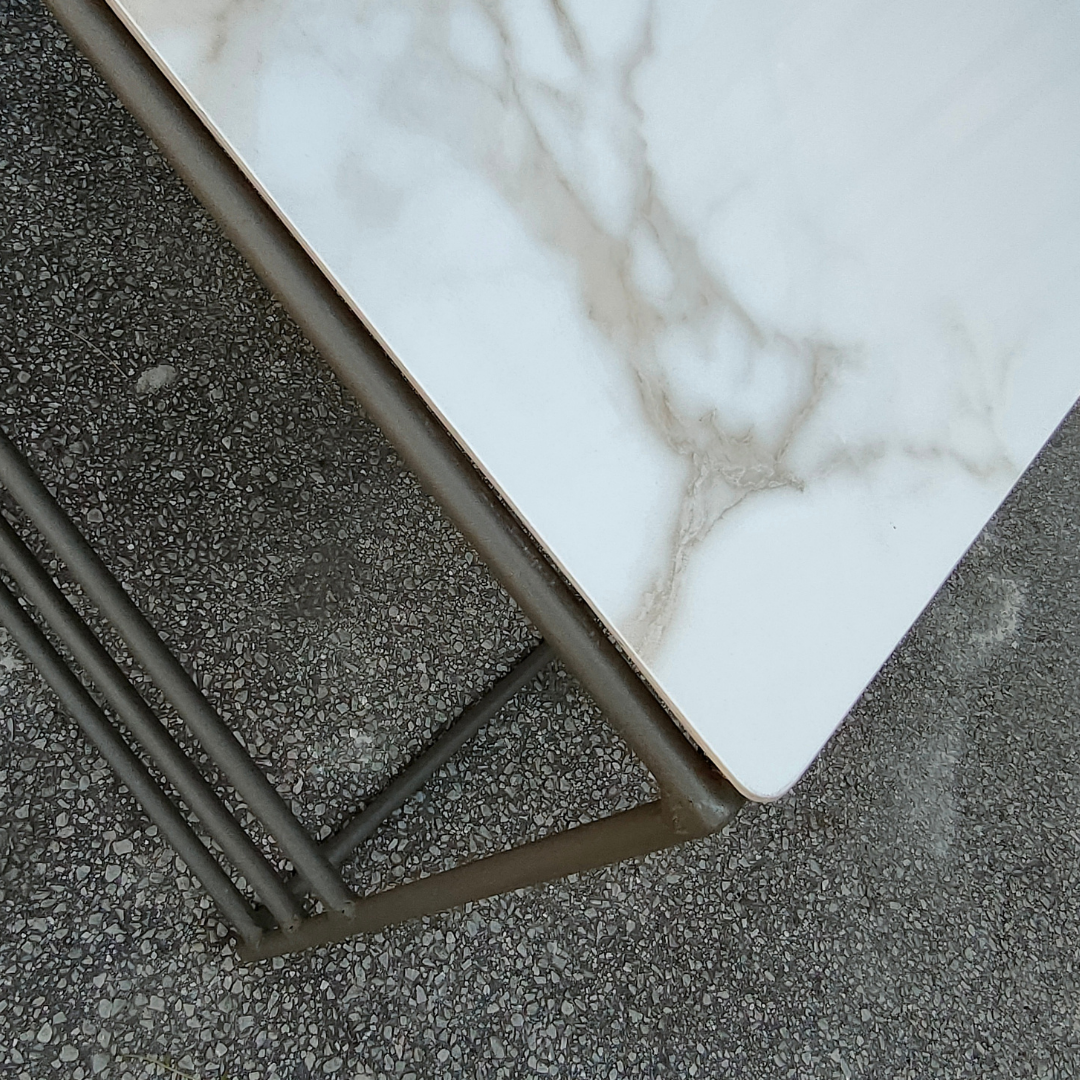 The Melanie Square Small Coffee Table WHITE/TAN