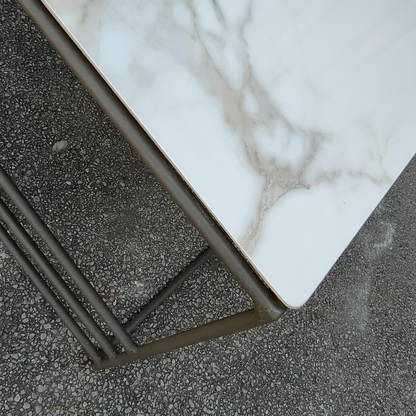 The Melanie Square Small Coffee Table WHITE/TAN